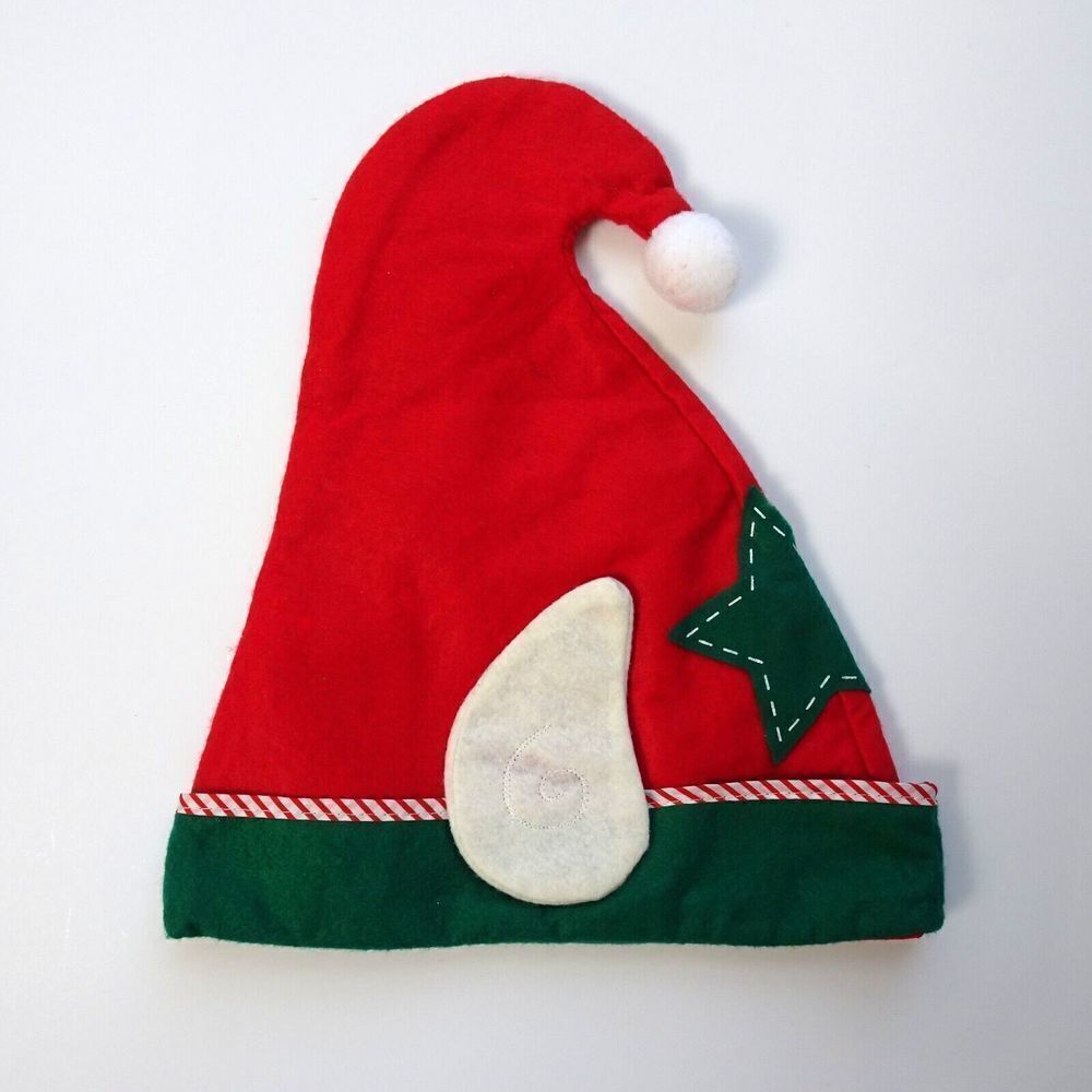 Clearance!💎5/$25 ELF Christmas Hat Fabric Pom ears Costume Holiday Party